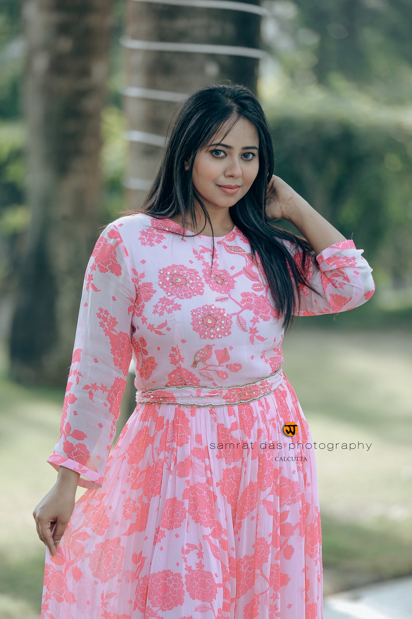 Naivya — Printed Pink Floral Jumpsuit