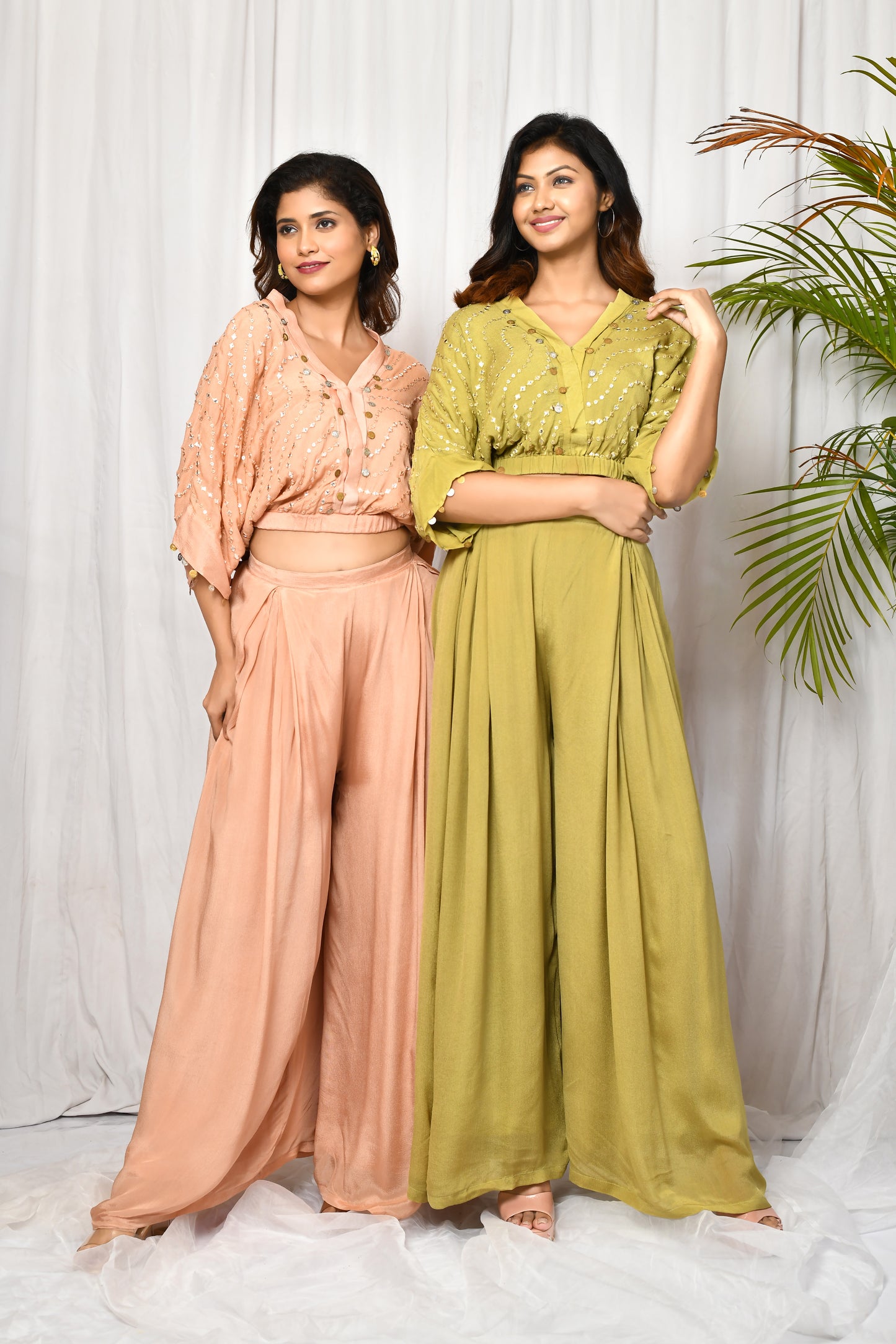 Shipra Cropped Top with Pants Chic Coord Set
