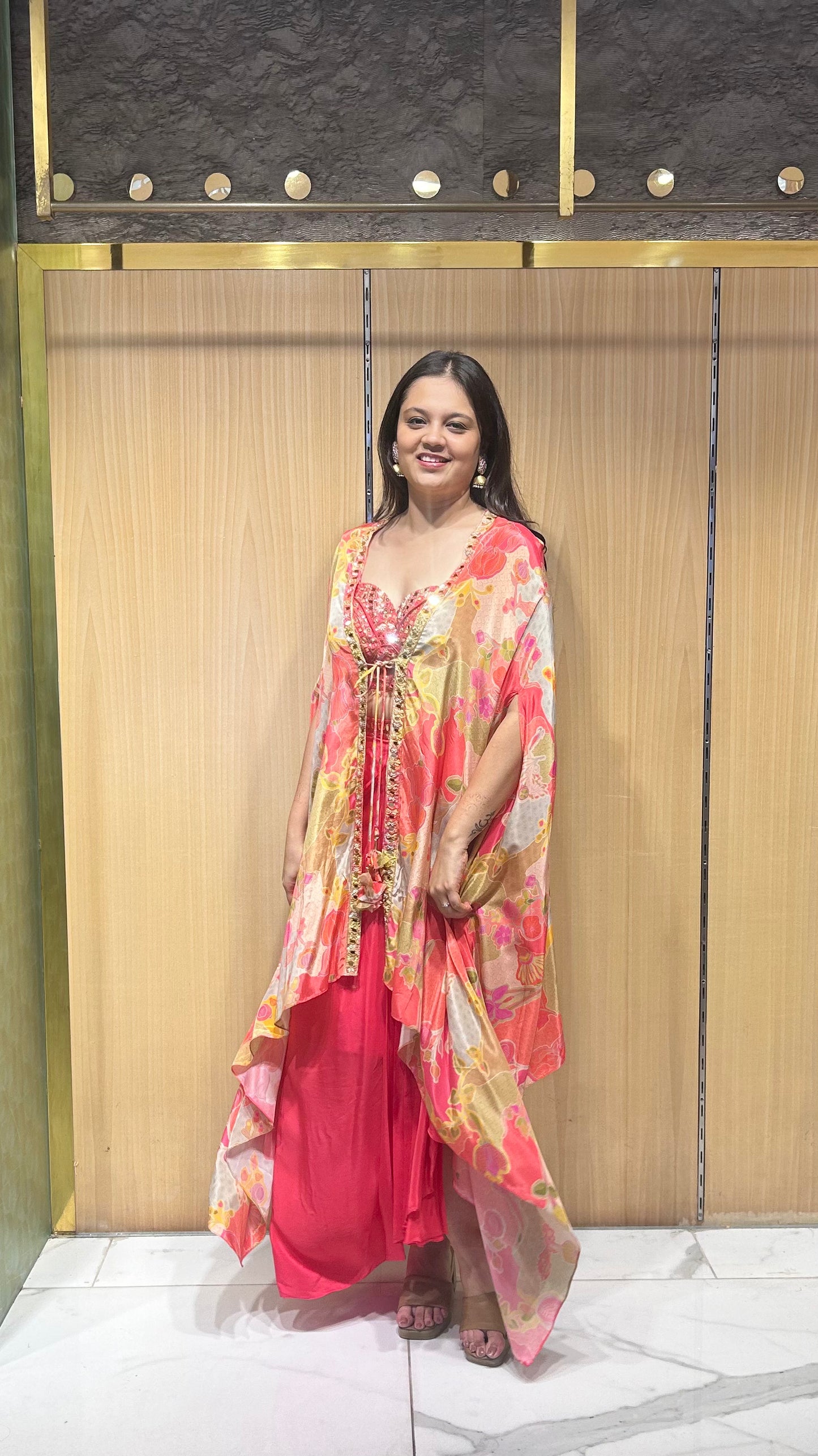 Festive ready with pink Indo-Western for mehendi & haldi