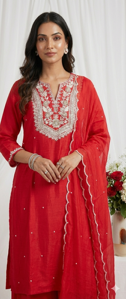 Yara – Hand Embroidered Designer Suit Set (Colours available)