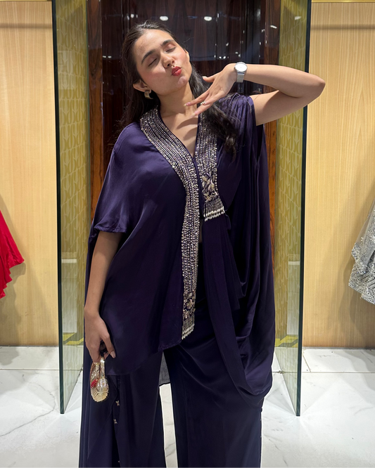 Ailiya Deep Purple Indo-Western Set