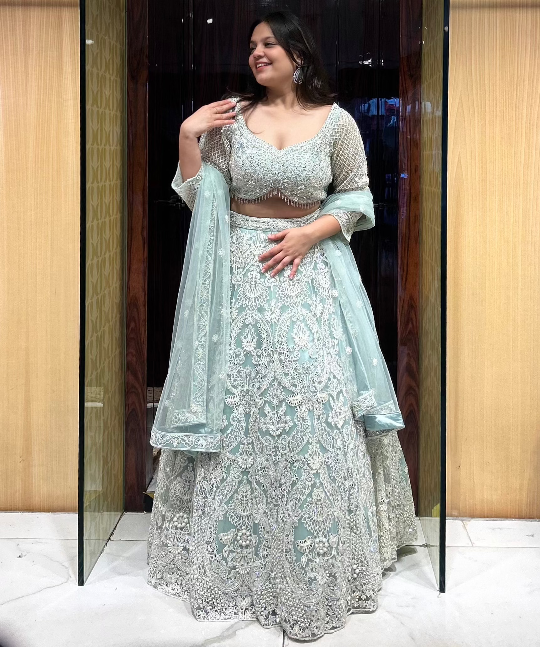 Mira Sea Green Bridal Lehenga Set Mira Sea Green Bridal Lehenga Set