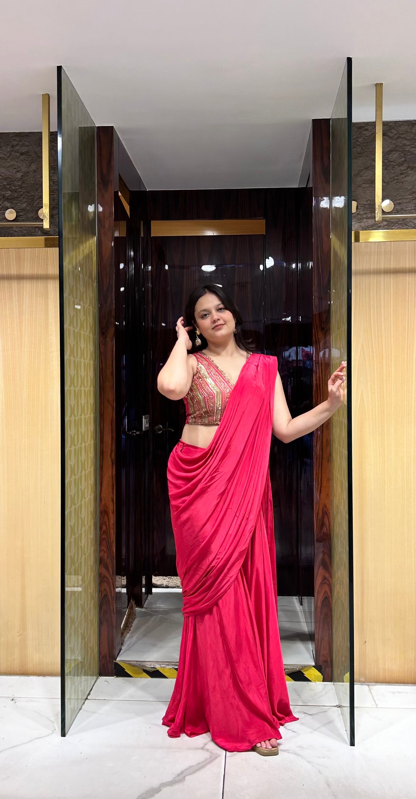 Suhani Rani Pink Drape Pant Set