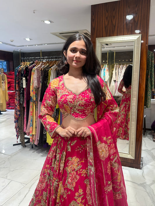 Mahima Designer Floral Printed Lehenga Set