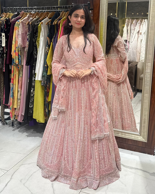 Sajni Pink Bridal Gown (Customisable to Lehenga)