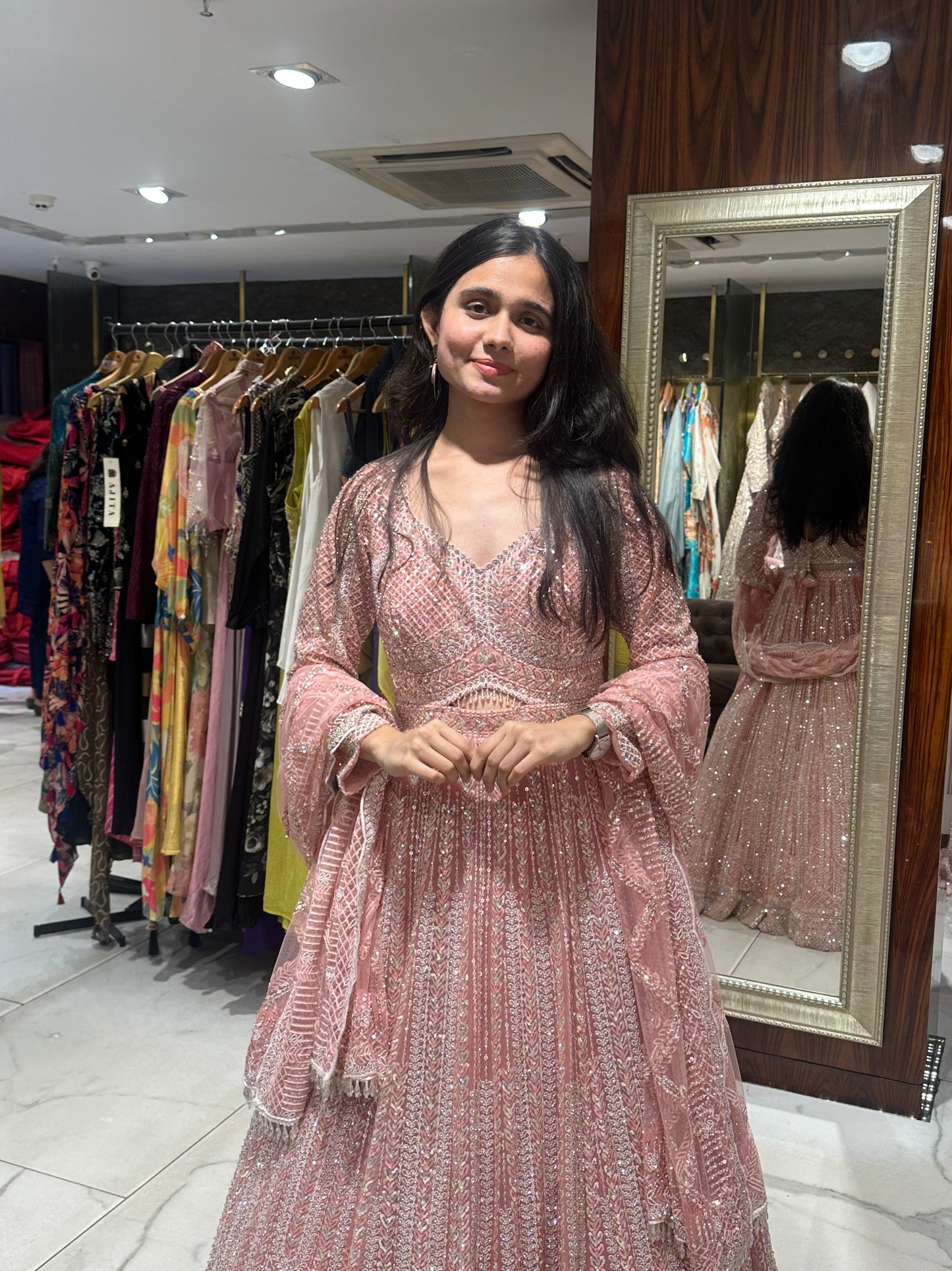 Sajni Pink Bridal Gown (Customisable to Lehenga)