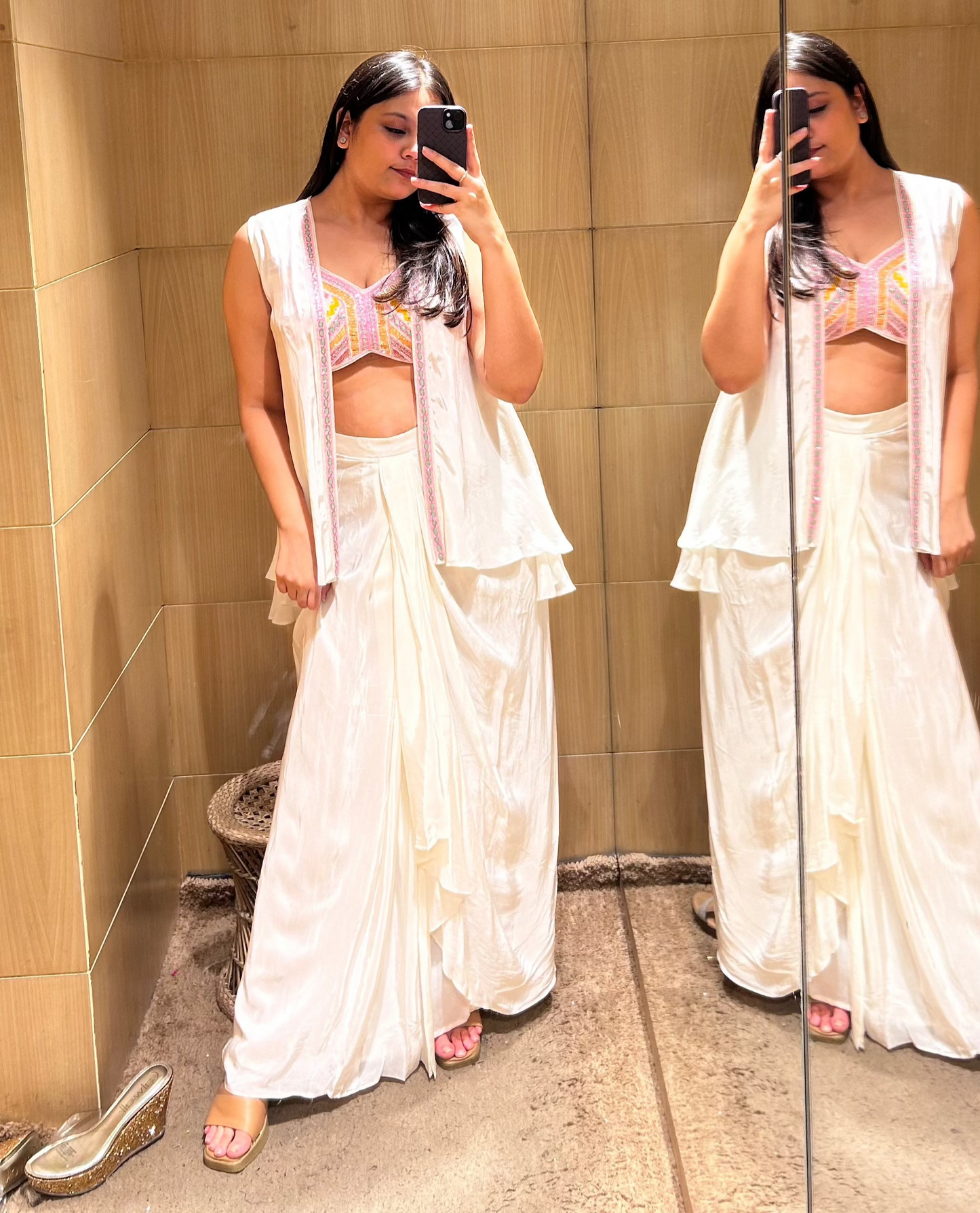 Myra White Drape Set