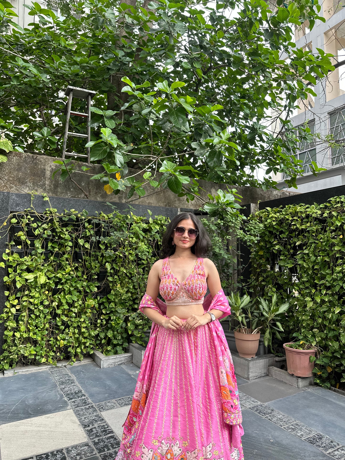 Saira Pink Multicolour Printed Lehenga Set