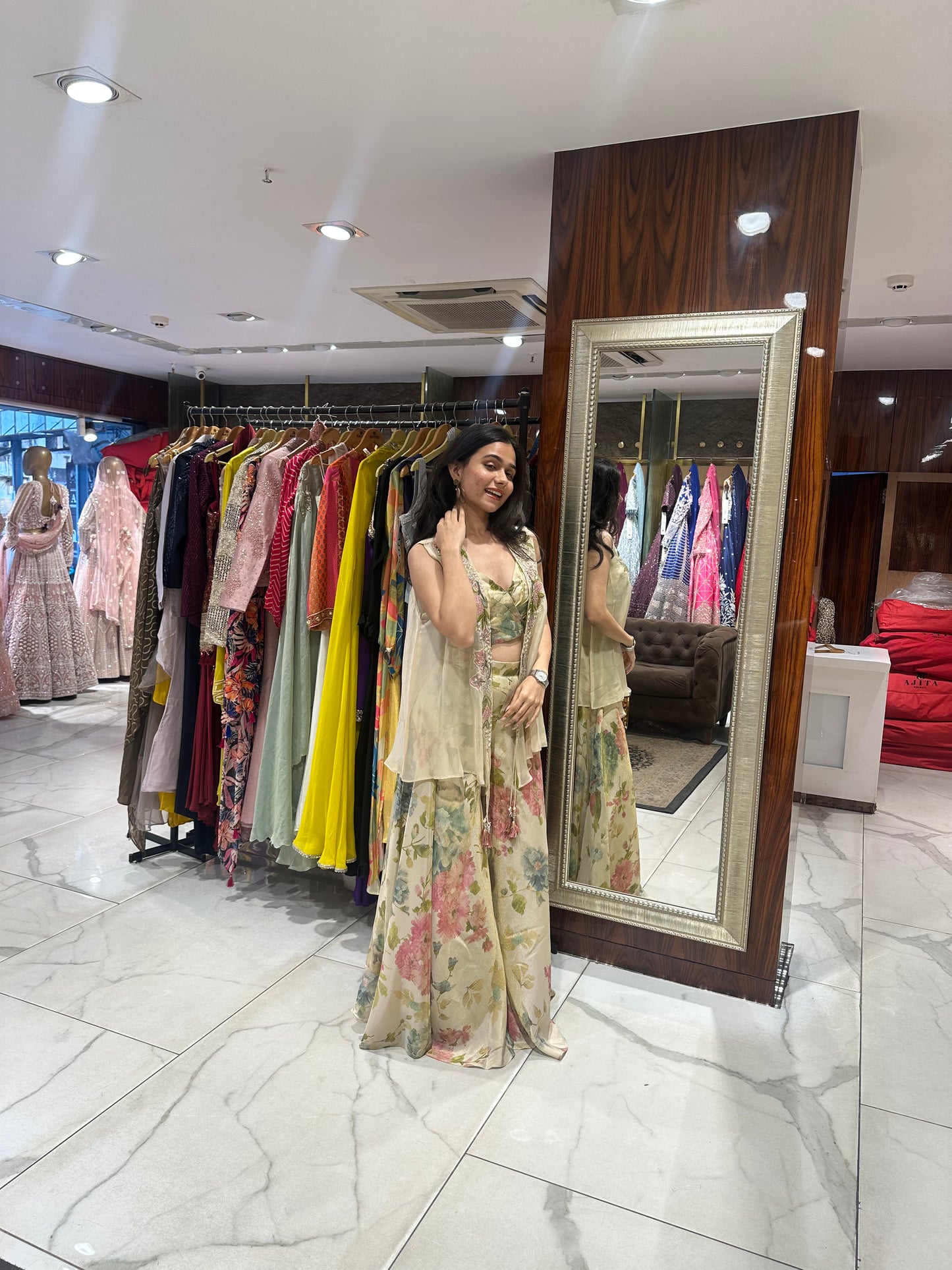 Mishika Multicolour Floral Indo-Western Set