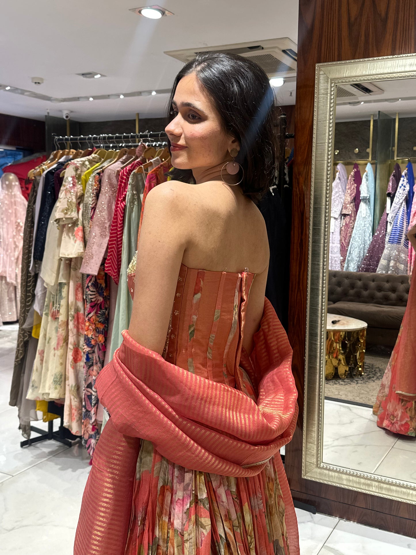 Samaira Floral Multicolour Corset Lehenga