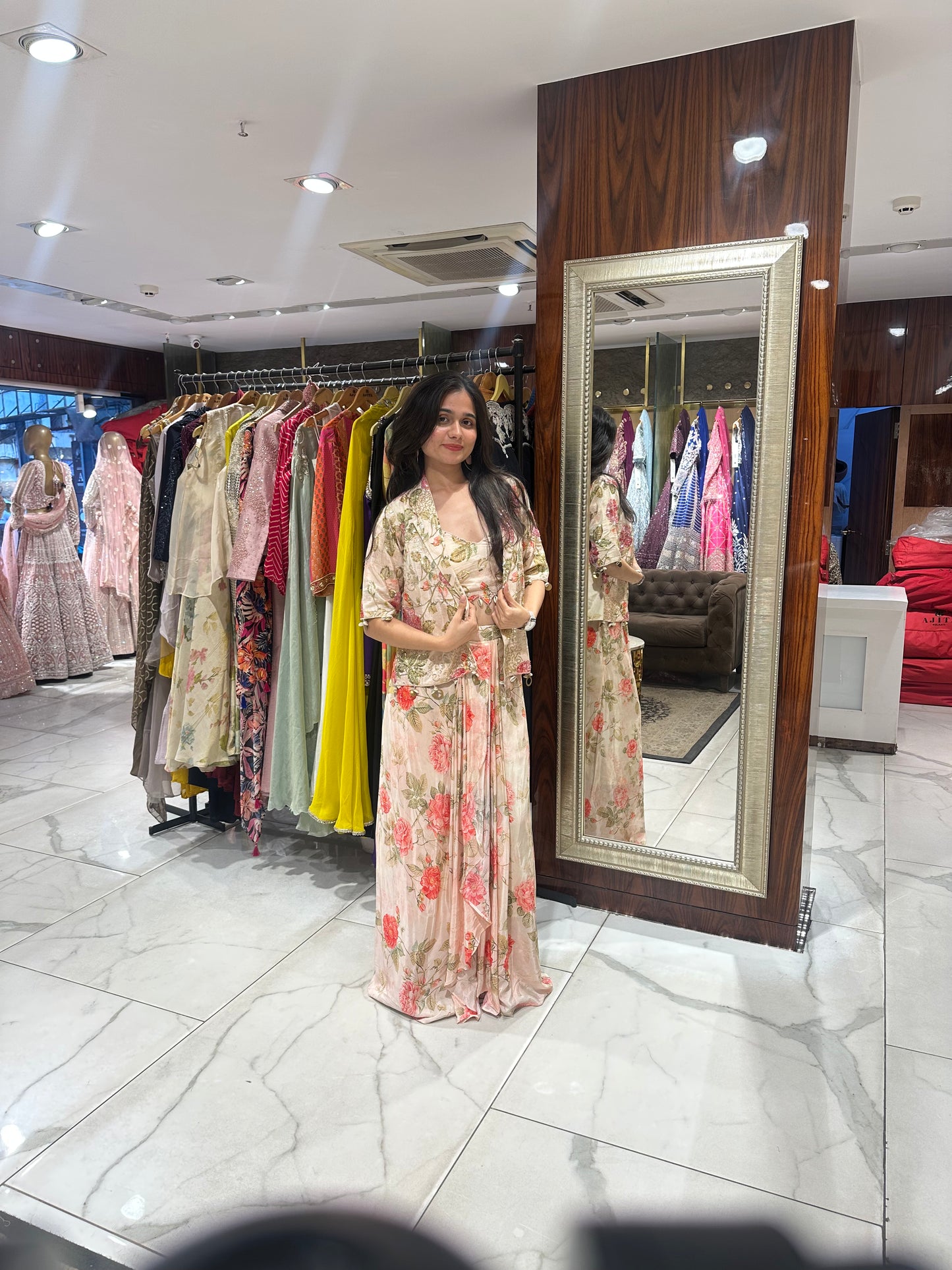 Vanya Multicolour Floral Indo-Western Skirt Set