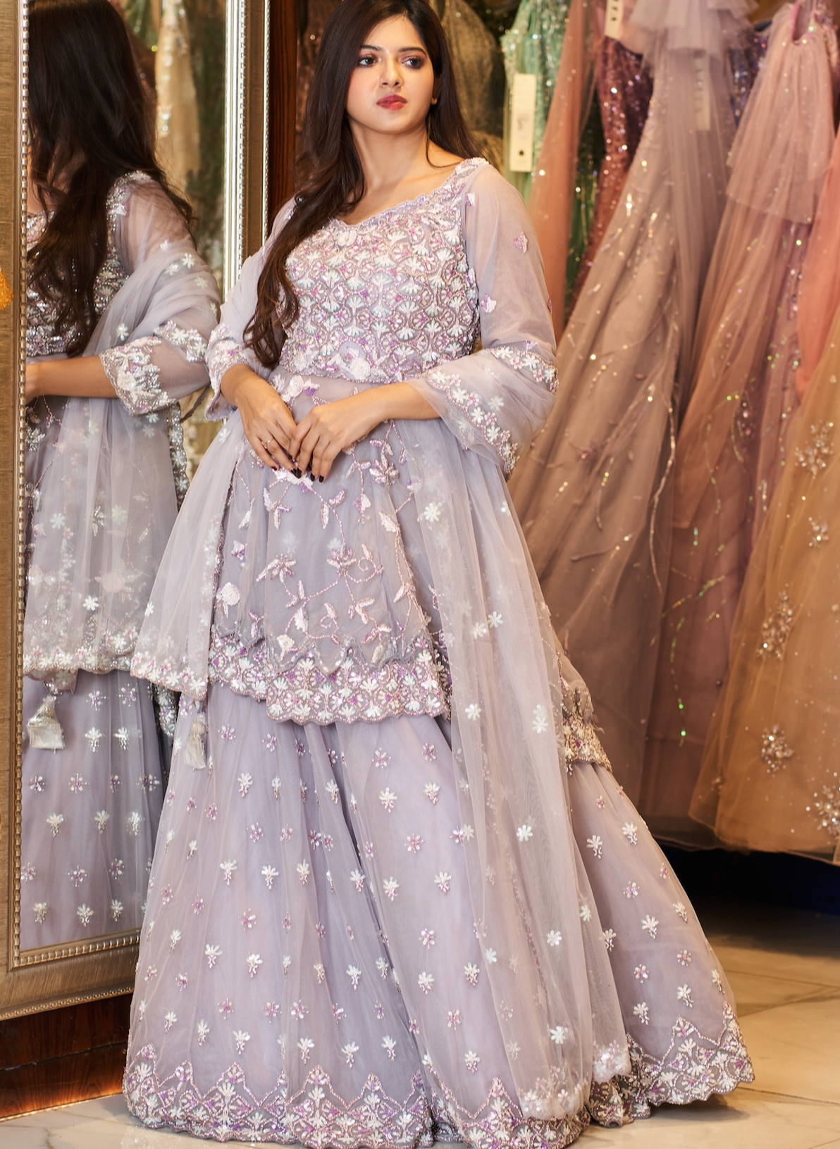 Peplum lengha top