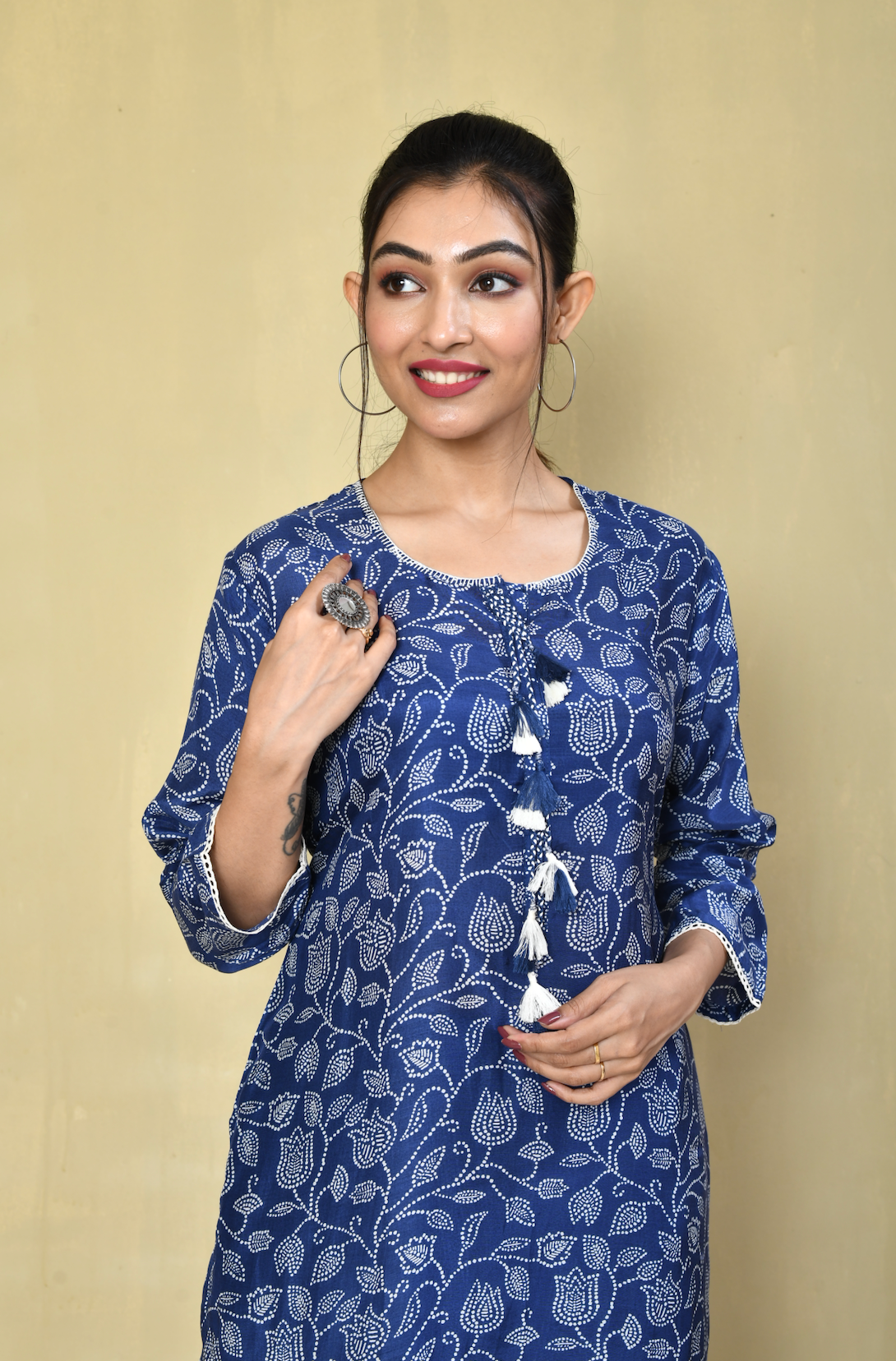 Yarina Printed Festive Kurta Pant Set