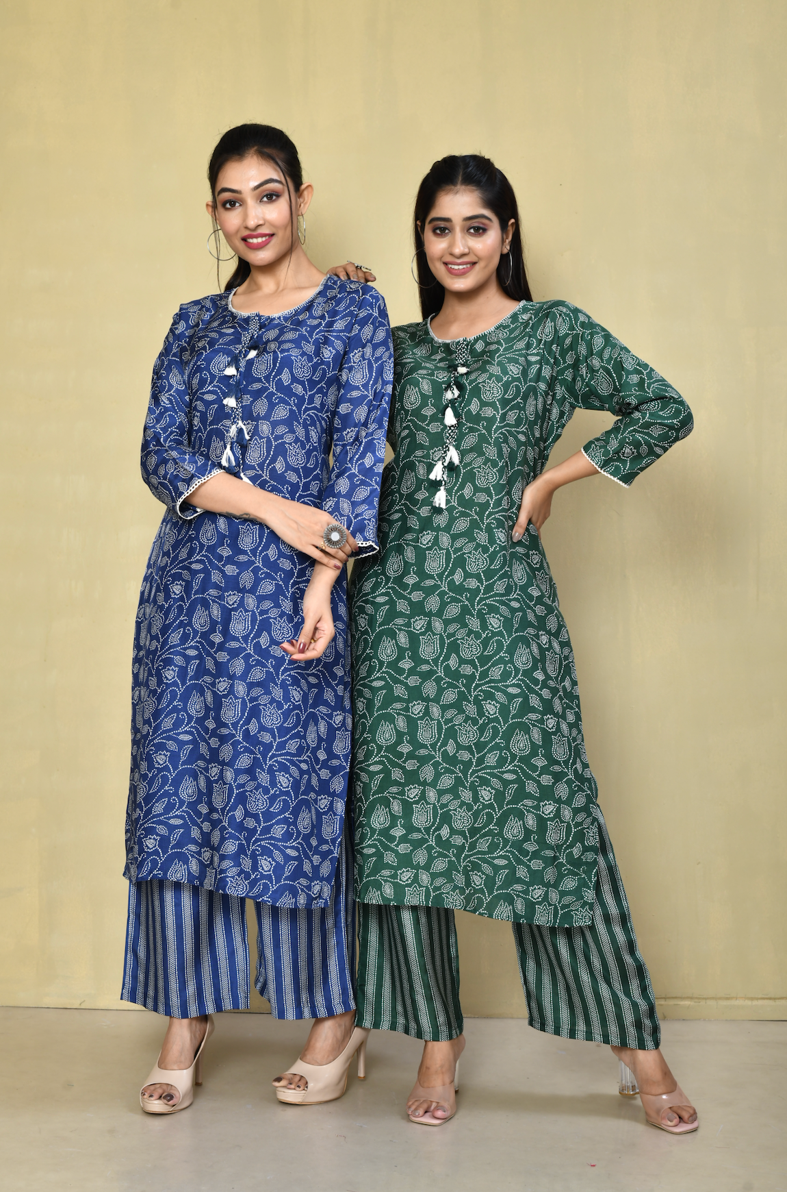 Yarina Printed Festive Kurta Pant Set