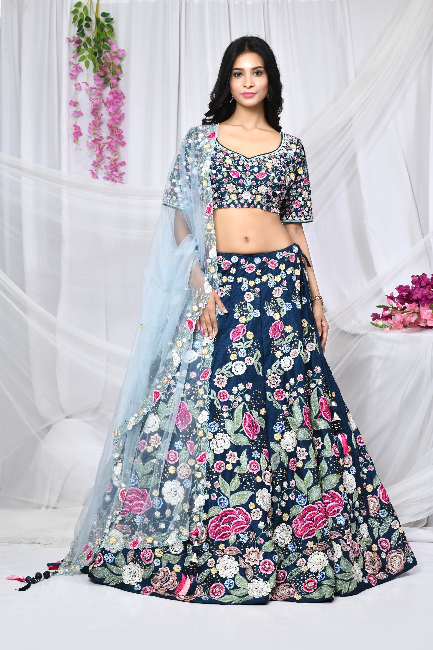 Cara Navy Blue Bridal Lehenga
