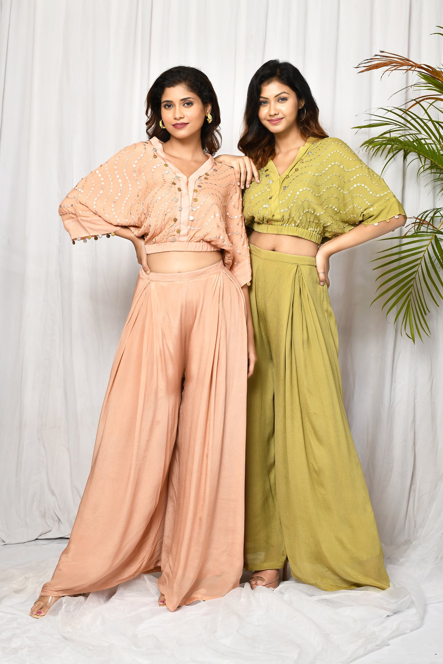 Shipra Cropped Top with Pants Chic Coord Set