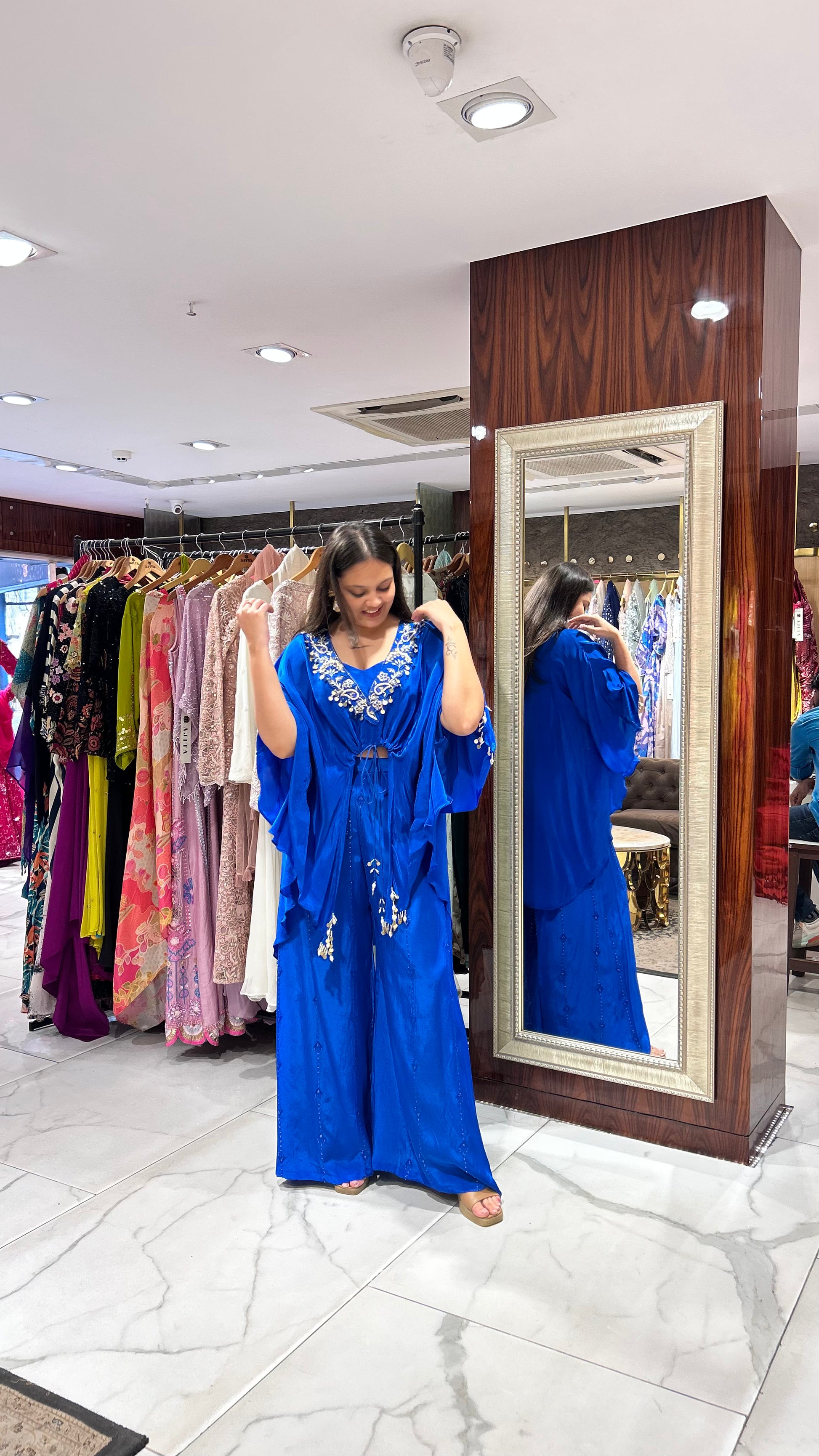Cocktail-ready co-ord set styled for an evening event or Carnival-ready for a daytime look