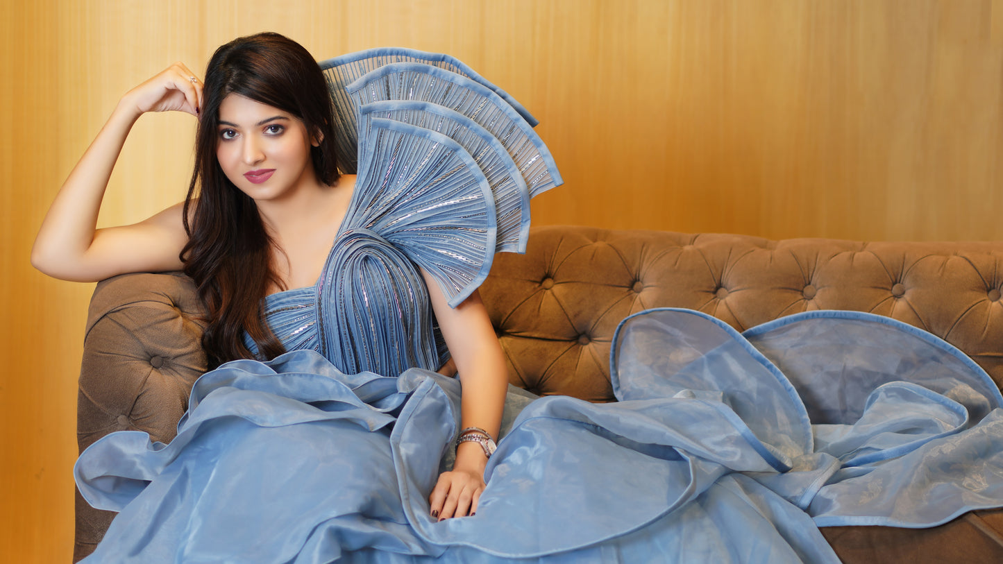 Soft glam bridal lehenga with modern silhouette