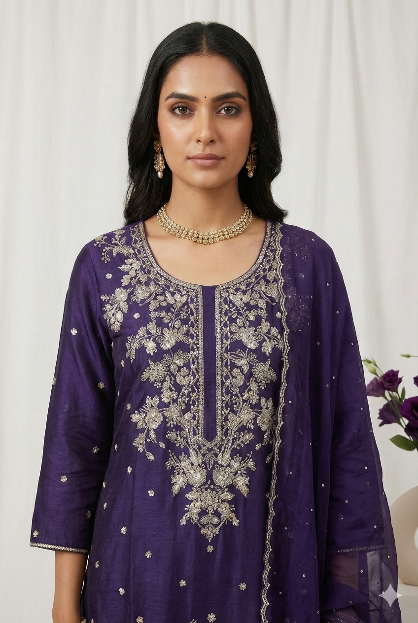 Zara – Hand Embroidered Designer Suit Set