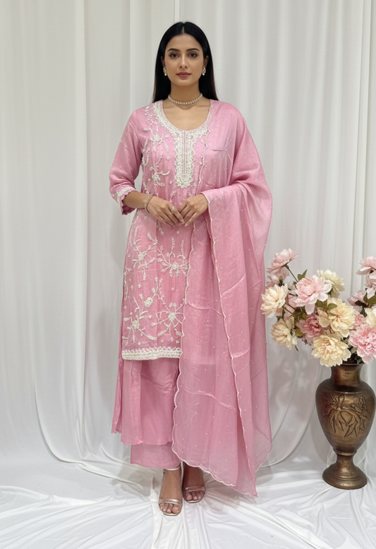 Nara – Hand Embroidered Designer Sharara Set (Colours available)