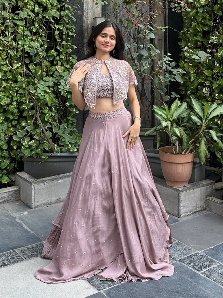 Indo-western designer lehenga for bridesmaids, sangeet, cocktail, dinners, trousseau
