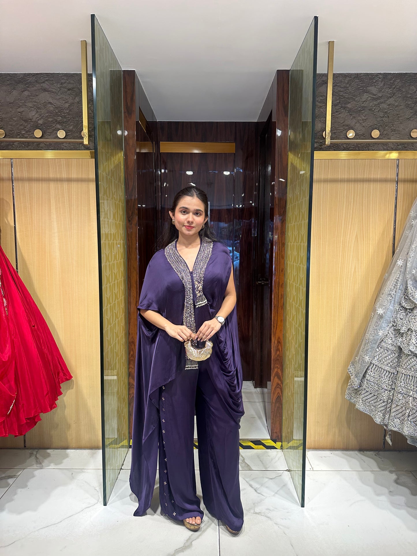 Ailiya Deep Purple Indo-Western Set