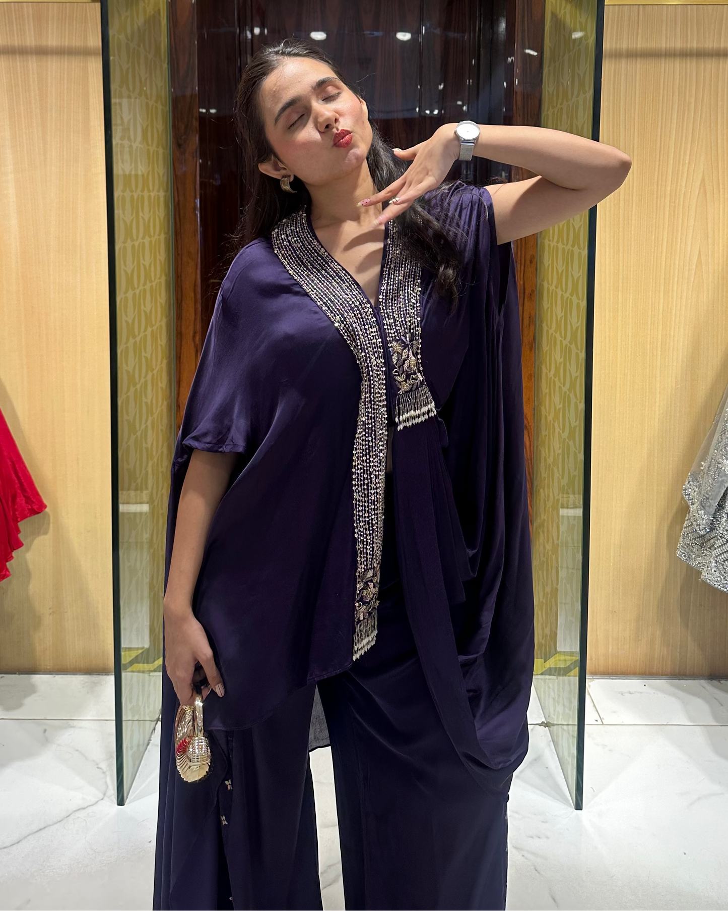 Ailiya Deep Purple Indo-Western Set