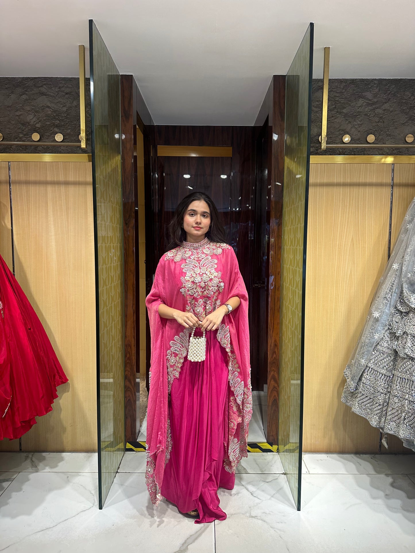 Vidhi Rani Pink Indo-Western Dhoti Skirt Set