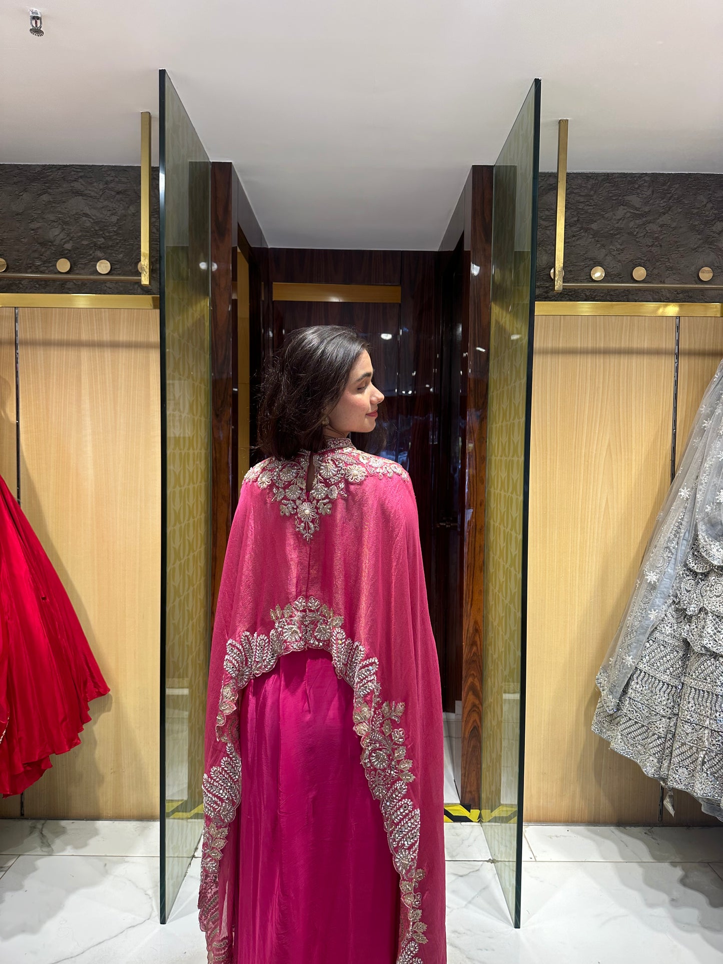 Vidhi Rani Pink Indo-Western Dhoti Skirt Set