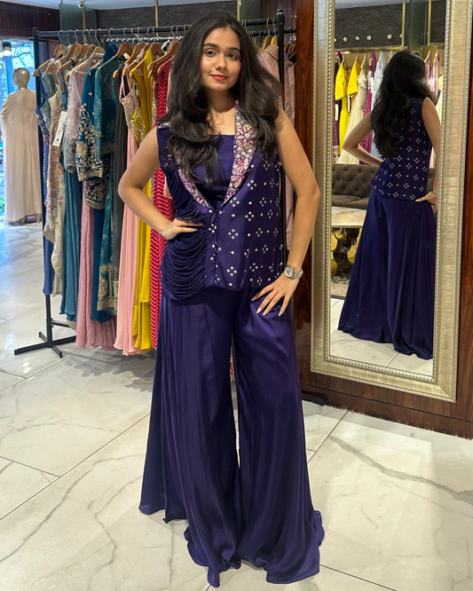 Bandhej style indo-western jacket set Perfect for mehendi, haldi, carnival, bhaat, mayra etc