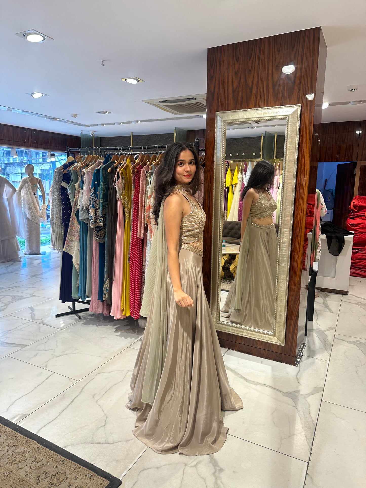 Ekya Grey Indo-Western Evening Set
