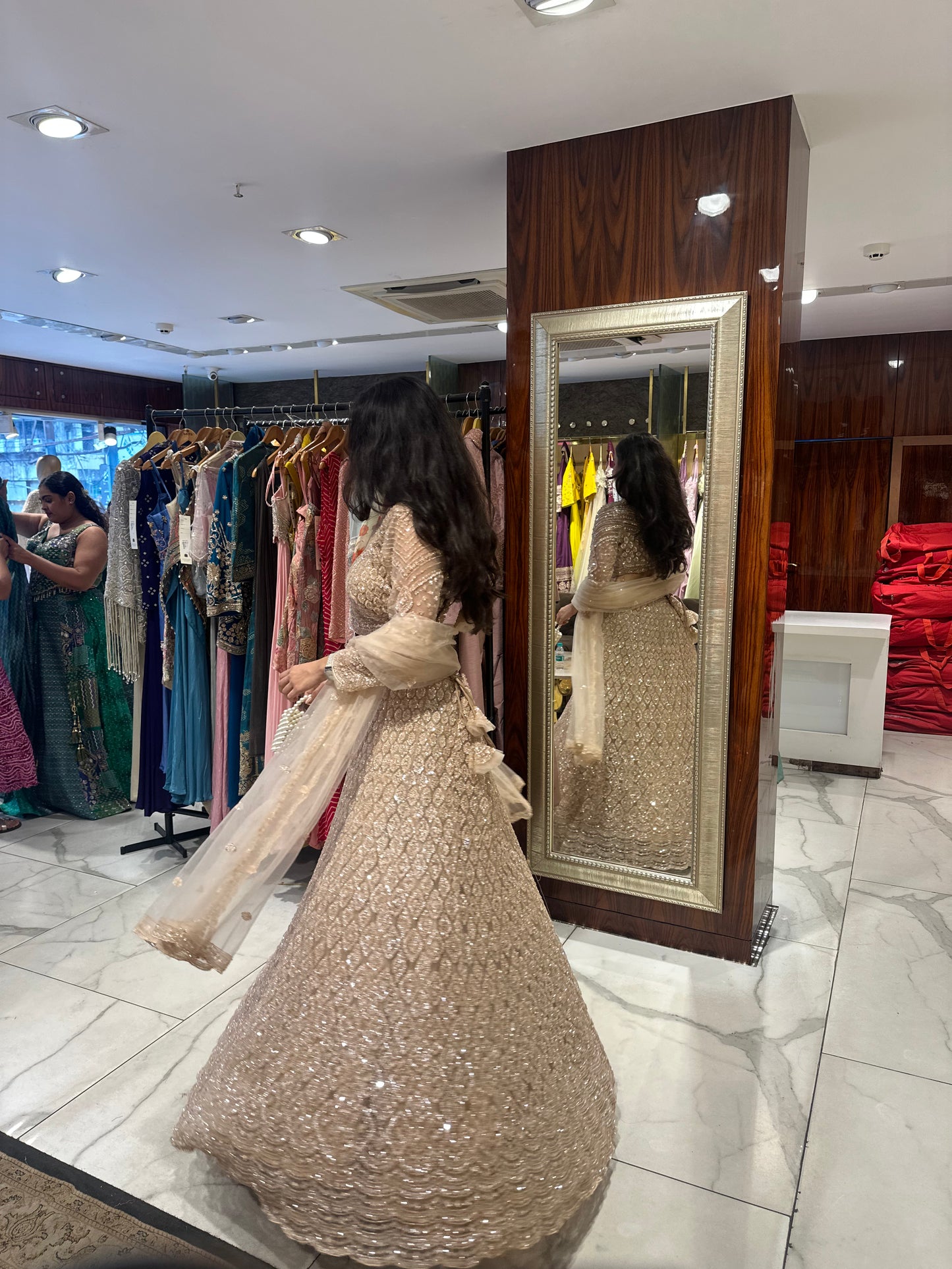 Ojasvi Gold Beige Semi-Bridal Lehenga