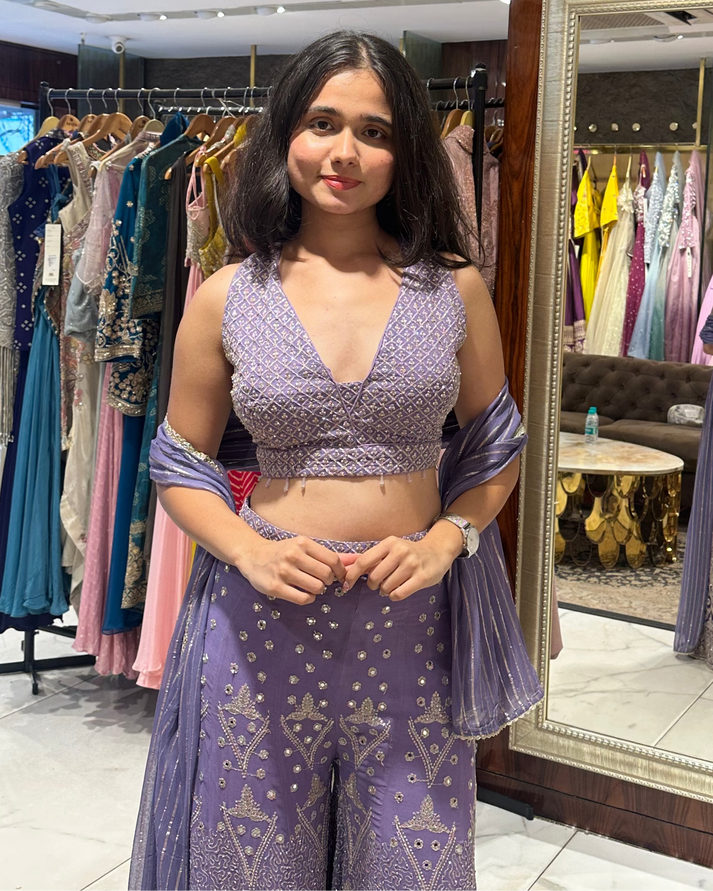 Jasmin Lavender Indo-Western Sharara Set