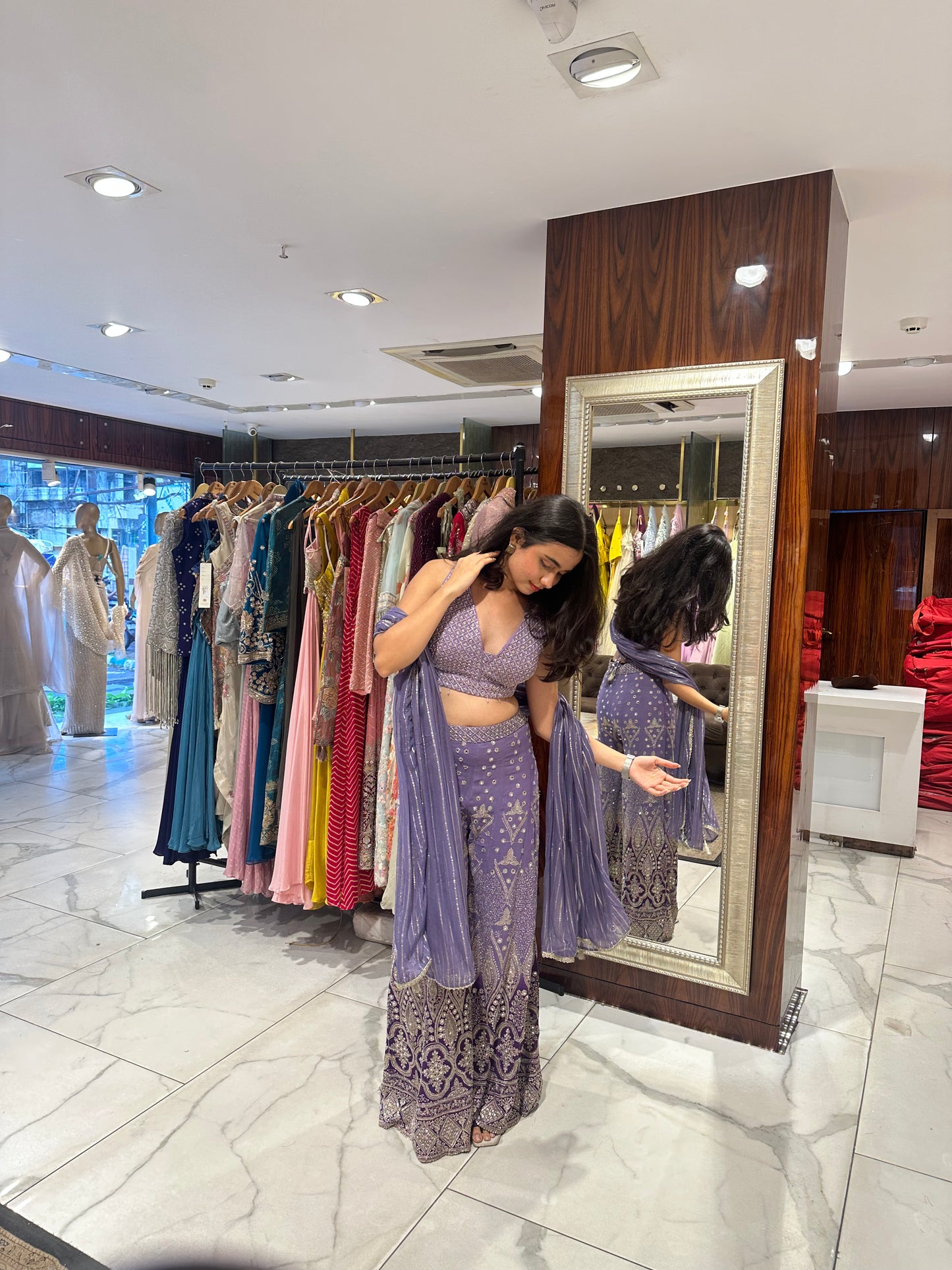 Jasmin Lavender Indo-Western Sharara Set
