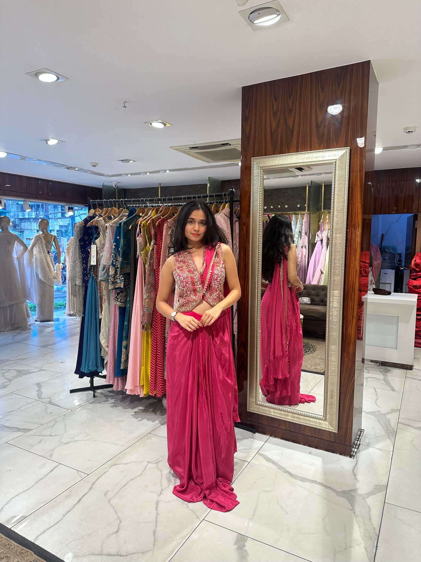 Dolly Indo-Western Drape Set (Colours Available)