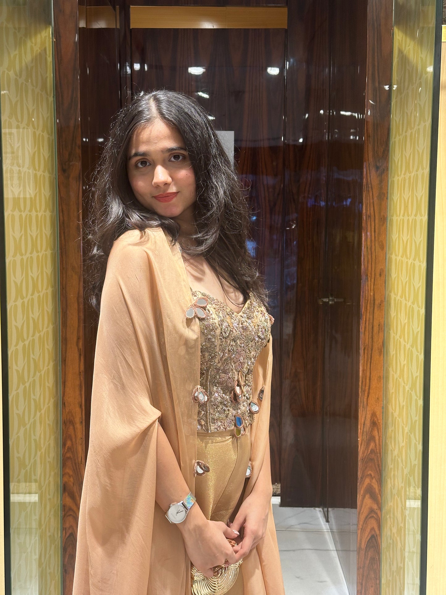 Rihanie Brown Indo-Western Cape Set