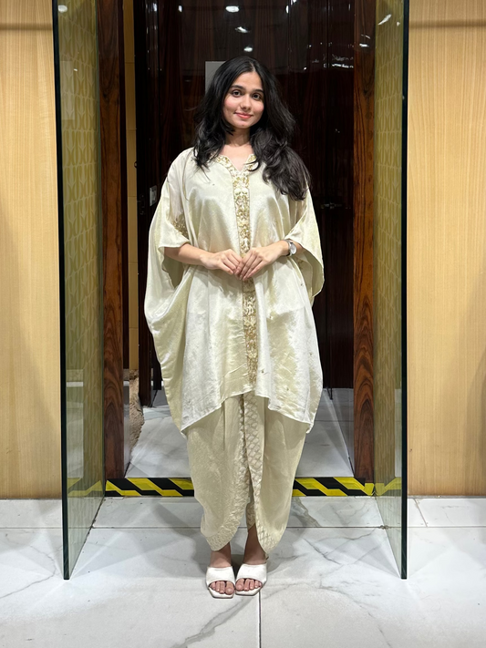 Designer indo-western kaftan and dhoti set for dinners, lunches, sufi night, etc