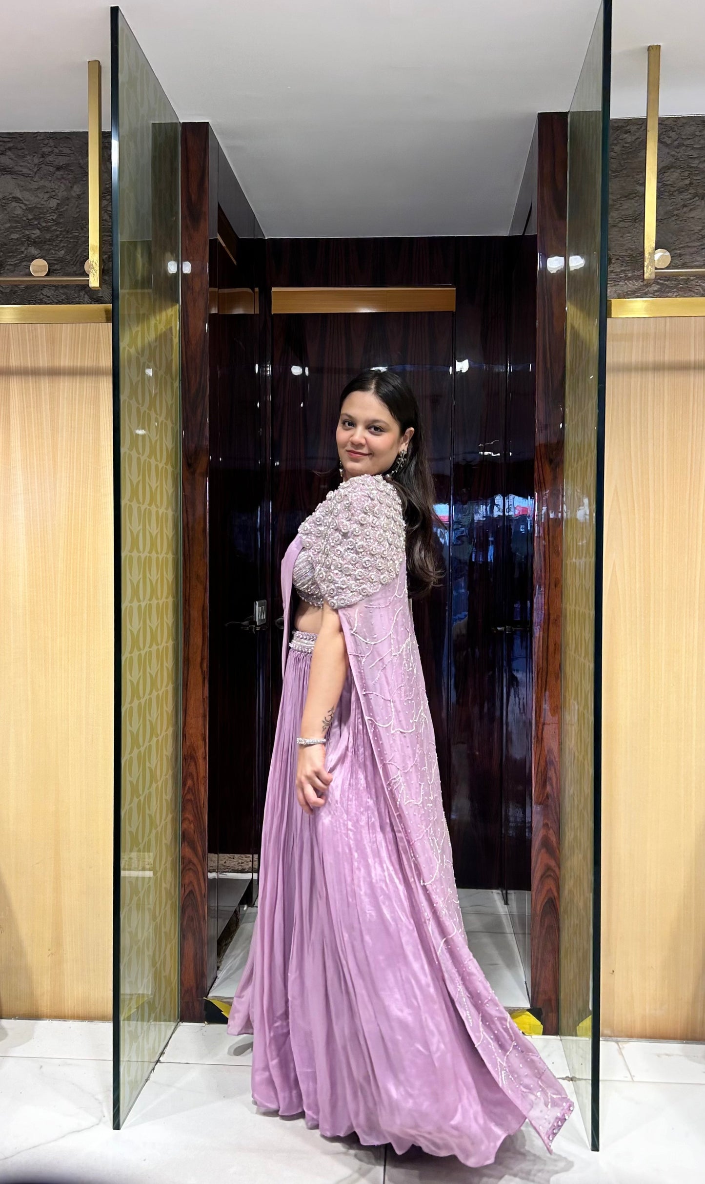 Elina Lilac Draped Lehenga Set