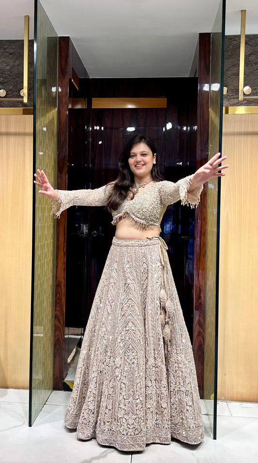 Alayna Hand embroidered Bridal Lehenga