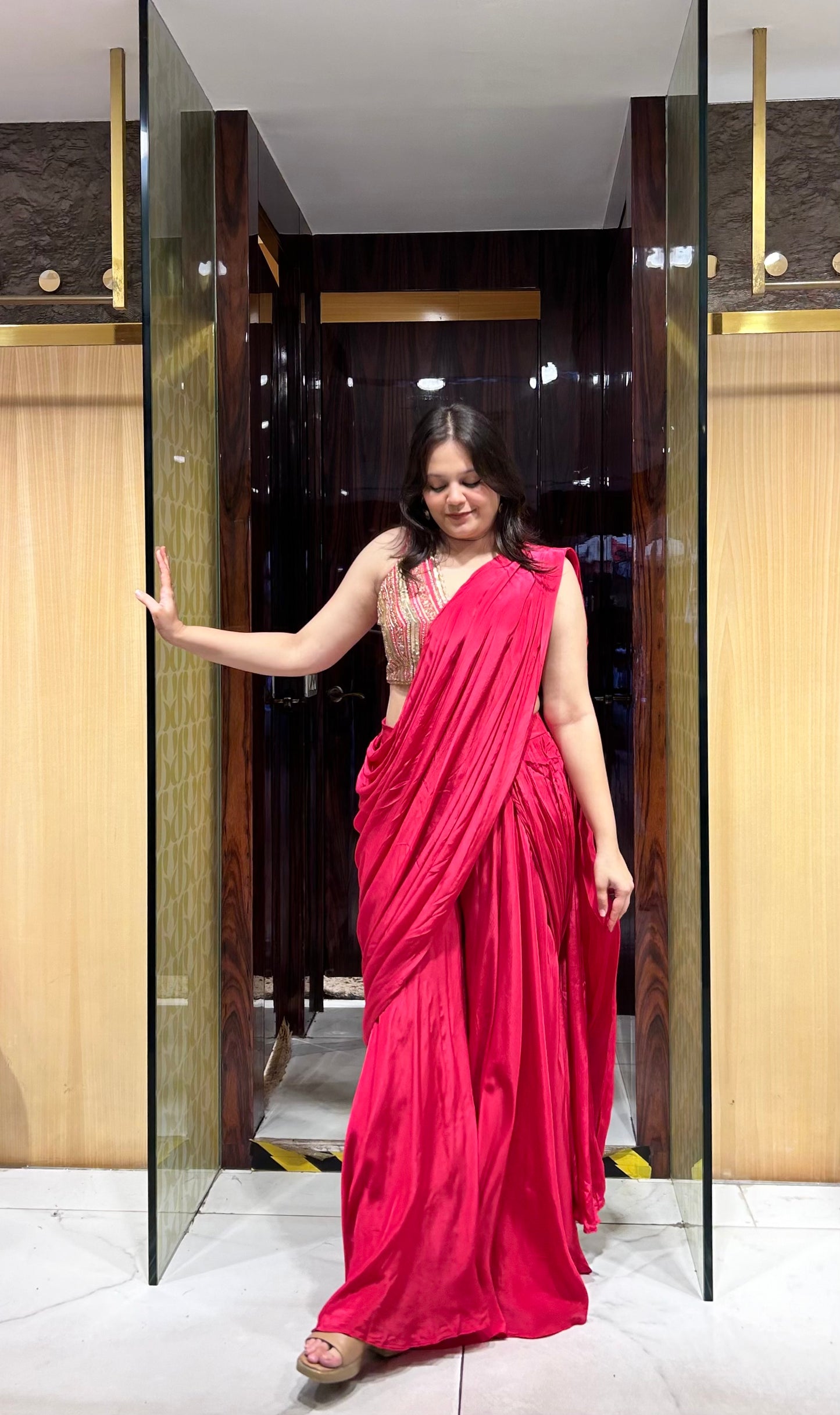 Suhani Rani Pink Drape Pant Set