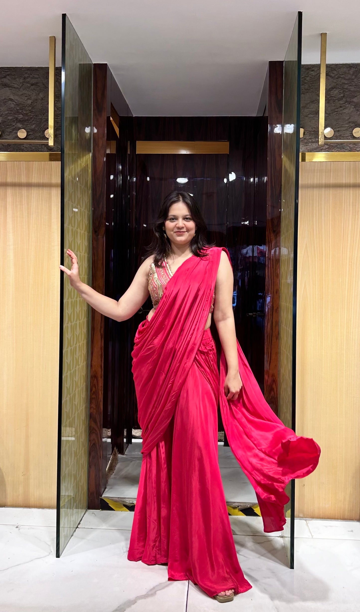 Suhani Rani Pink Drape Pant Set
