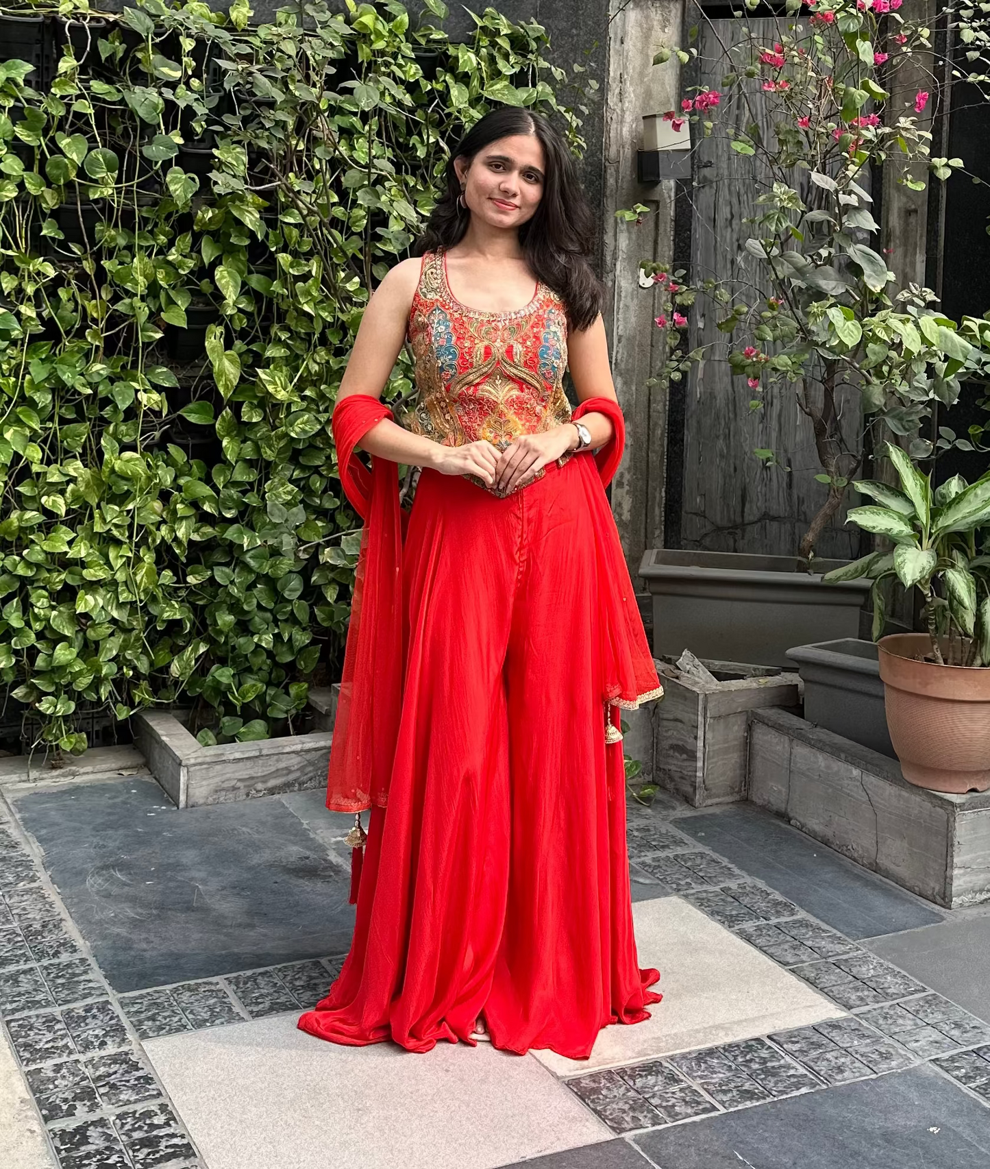 Designer Indo-western outfit for mehendi, haldi, carnival