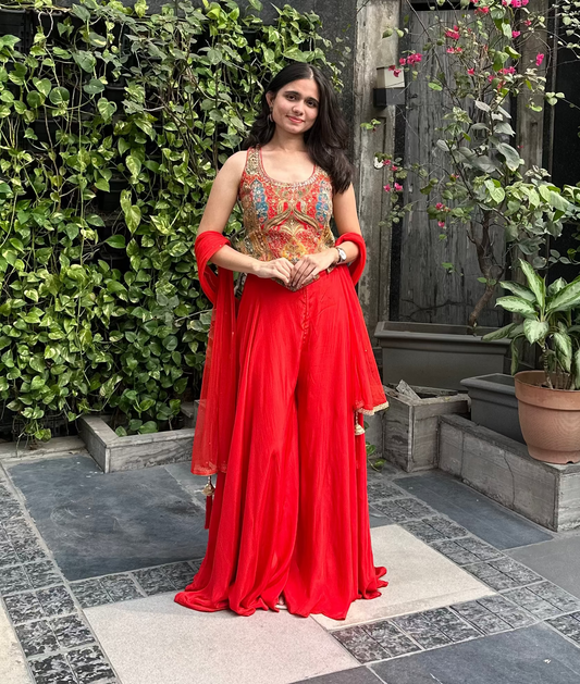 Designer Indo-western outfit for mehendi, haldi, carnival