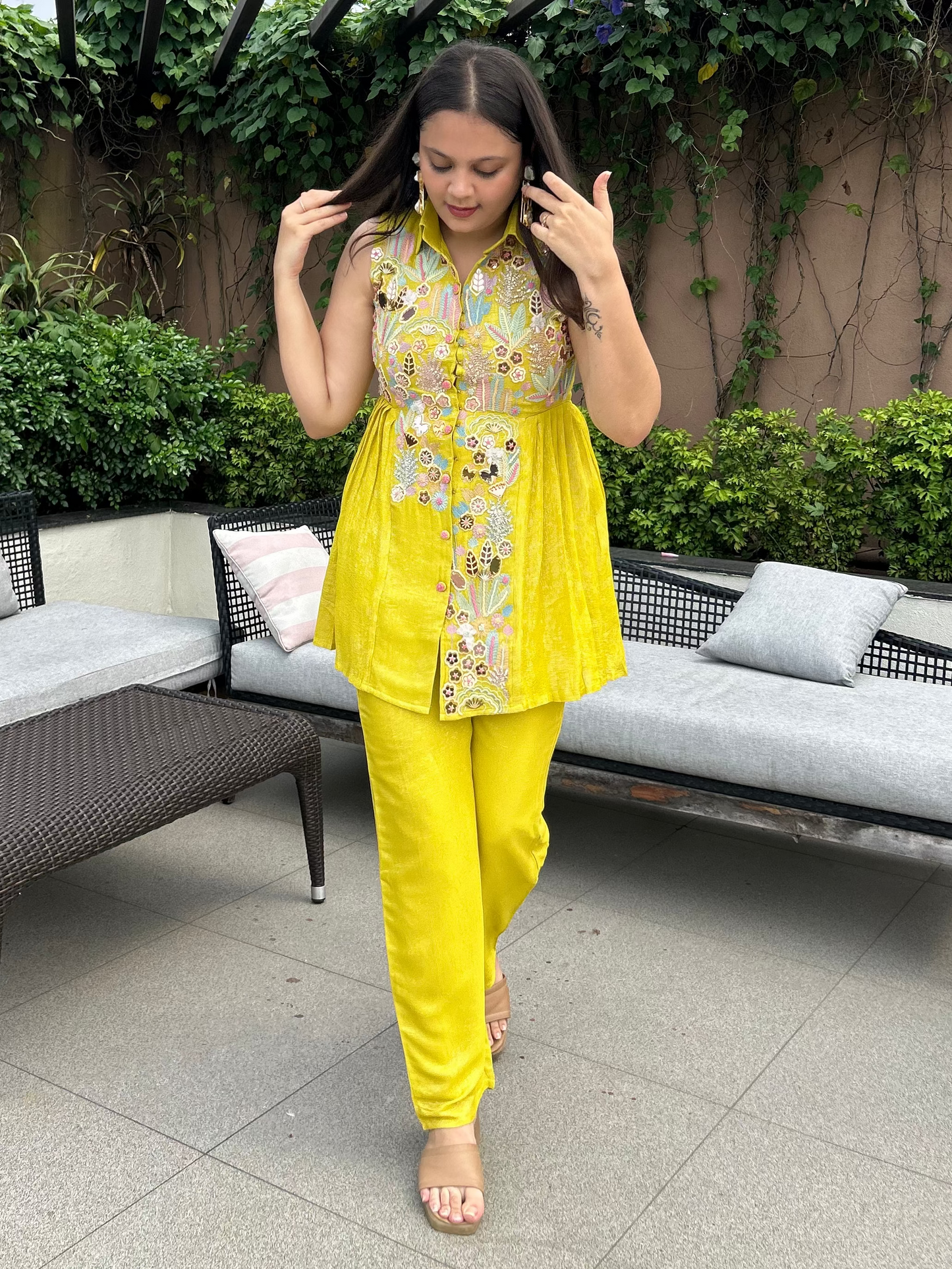 Multicoloured indo-western for carnival, haldi, mehendi, etc. PDP inspired dress