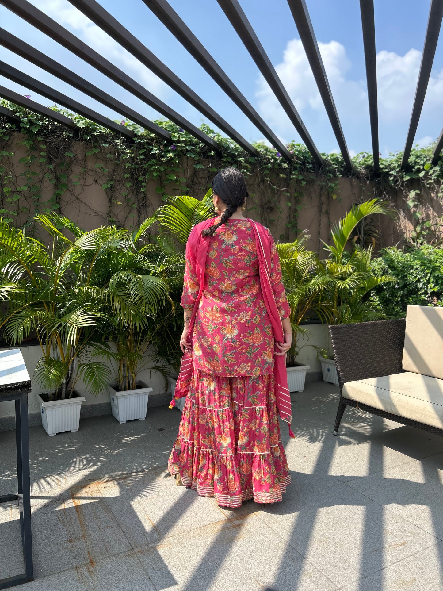 Zayna – Pink Digital Print Cotton Silk Suit with Hand embroidery