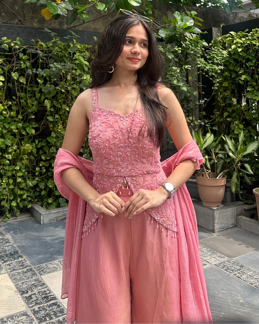Nysa Pink Indo-Western Designer Set