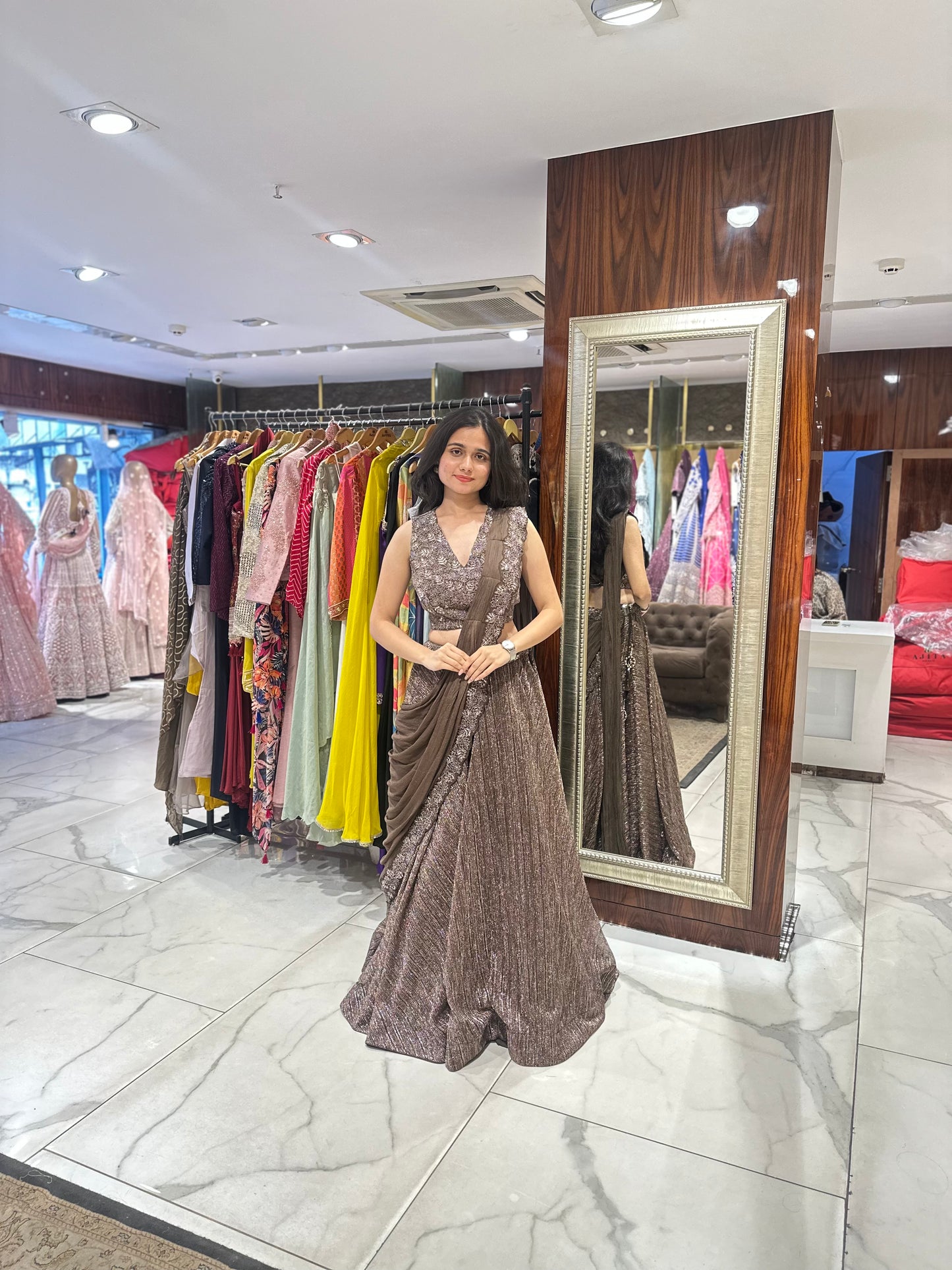 Saira Blingy Indo-Western Drape Lehenga