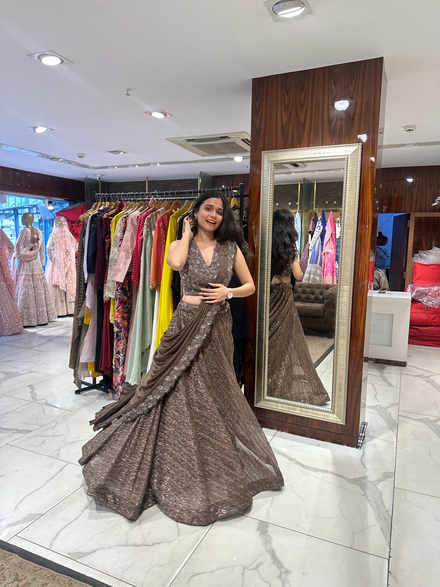 Saira Blingy Indo-Western Drape Lehenga