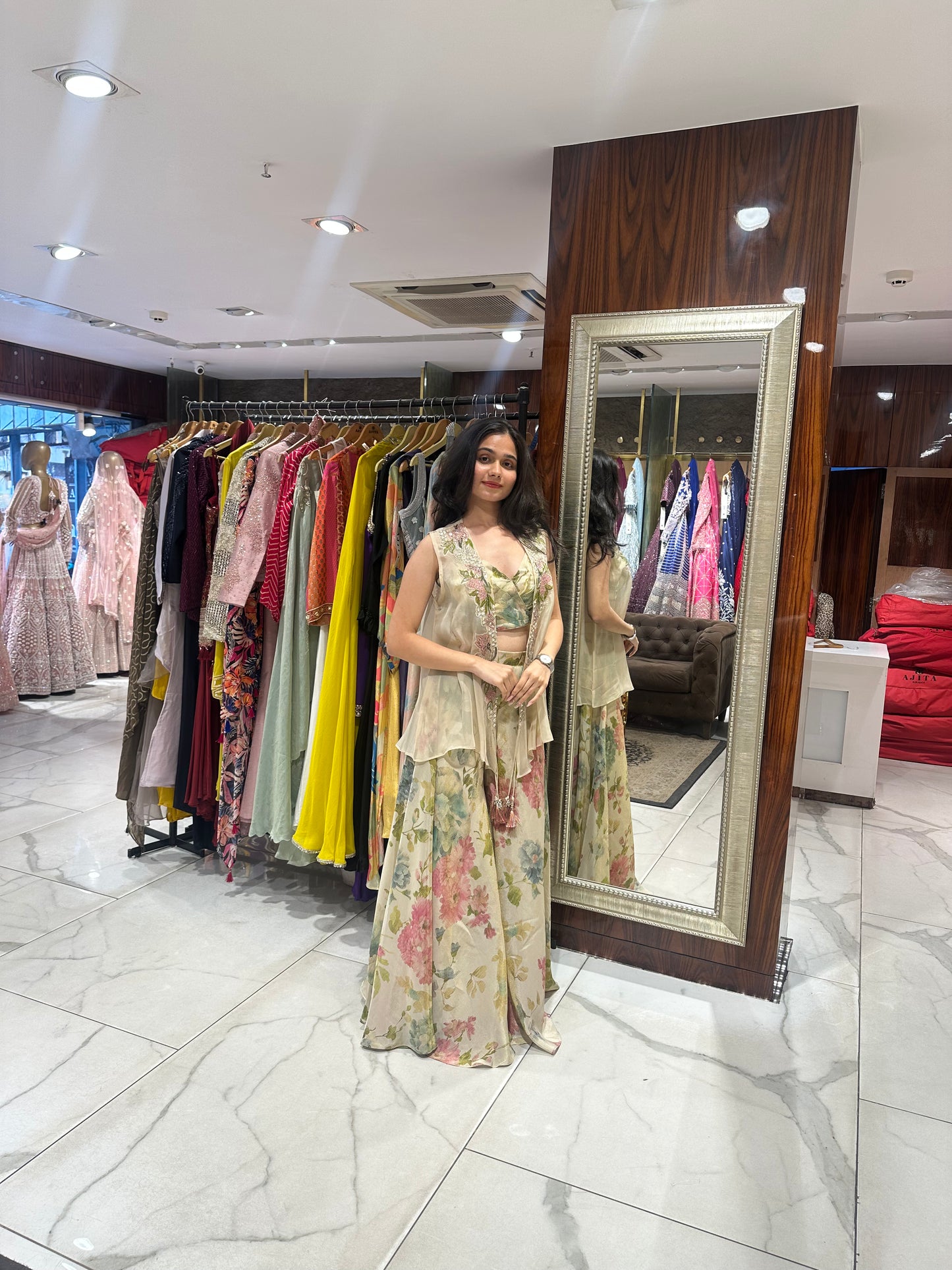 Mishika Multicolour Floral Indo-Western Set