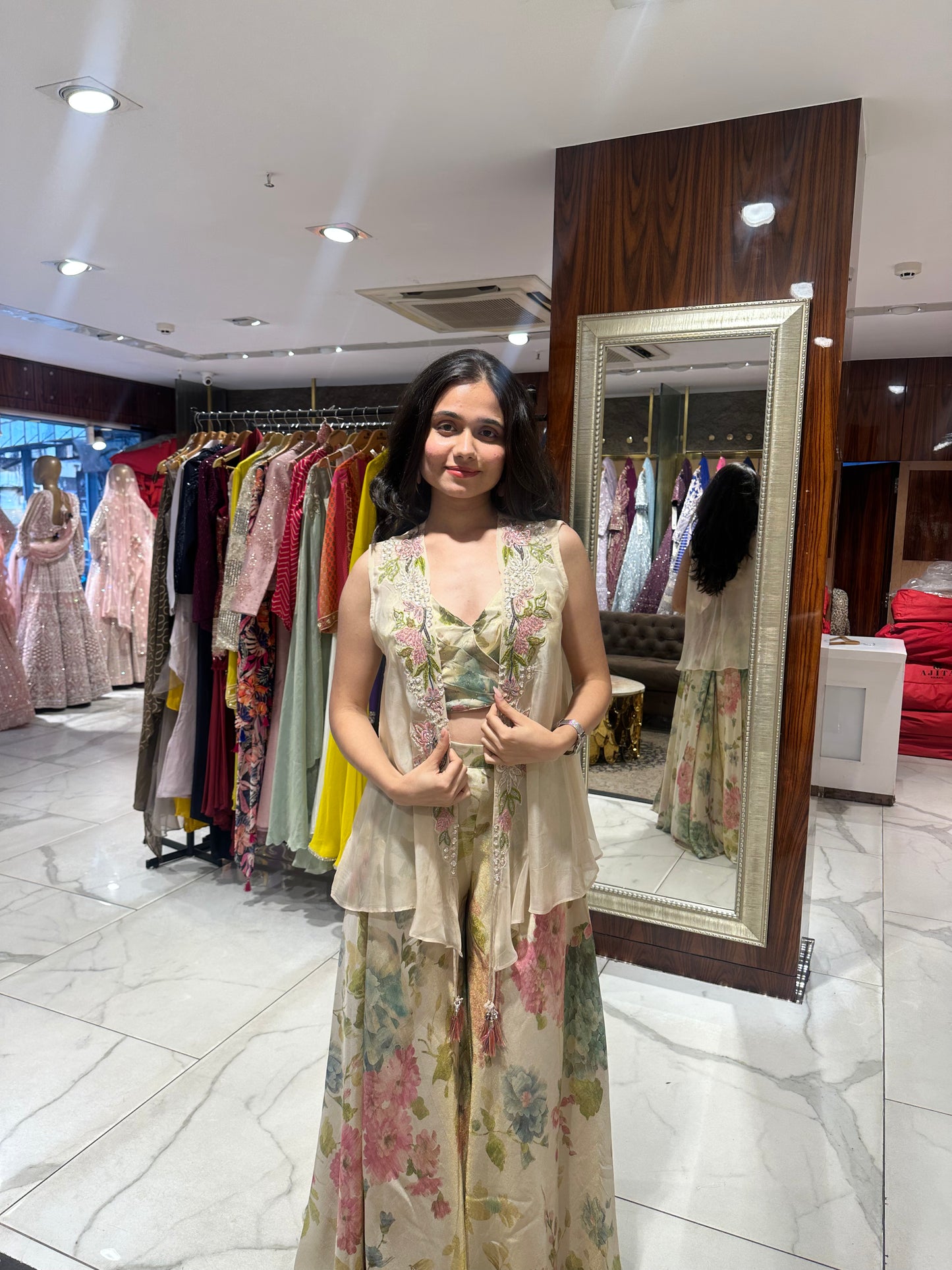 Mishika Multicolour Floral Indo-Western Set